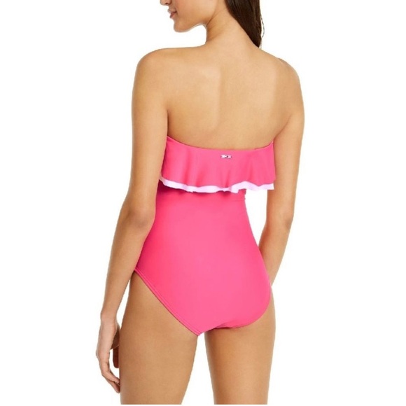 Tommy Hilfiger Ruffle Strapless One Piece Swimsuit - Size 10 - Picture 16 of 16